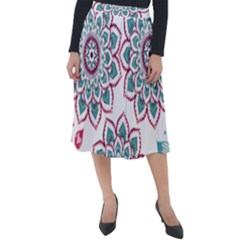 Floral Mandala T- Shirt Colorful Lotus Flower Mandala Art Pattern Classic Velour Midi Skirt  by maxcute