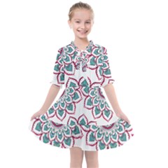 Floral Mandala T- Shirt Colorful Lotus Flower Mandala Art Pattern Kids  All Frills Chiffon Dress by maxcute