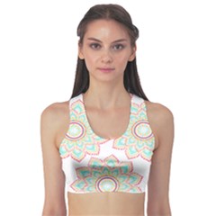 Floral Mandala T- Shirt Pretty Lotus Flower Mandala Art Pattern Sports Bra by maxcute