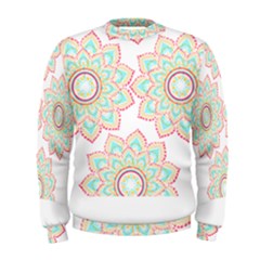 Floral Mandala T- Shirt Pretty Lotus Flower Mandala Art Pattern Men s Sweatshirt by maxcute