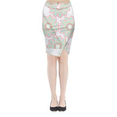 Floral Mandala T- Shirt Pretty Lotus Flower Mandala Art Pattern Midi Wrap Pencil Skirt by maxcute