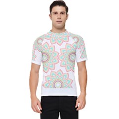 Floral Mandala T- Shirt Pretty Lotus Flower Mandala Art Pattern Men s Short Sleeve Rash Guard by maxcute