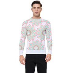 Floral Mandala T- Shirt Pretty Lotus Flower Mandala Art Pattern Men s Long Sleeve Rash Guard by maxcute