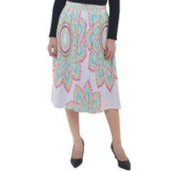 Floral Mandala T- Shirt Pretty Lotus Flower Mandala Art Pattern Classic Velour Midi Skirt  by maxcute