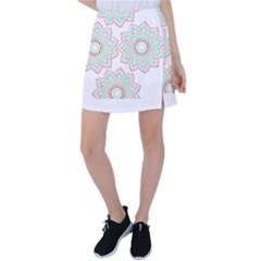 Floral Mandala T- Shirt Pretty Lotus Flower Mandala Art Pattern Tennis Skirt by maxcute