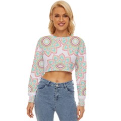 Floral Mandala T- Shirt Pretty Lotus Flower Mandala Art Pattern Lightweight Long Sleeve Sweatshirt by maxcute