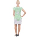 Floral Pattern T- Shirt Beautiful And Artistic Light Green Flower T- Shirt Cap Sleeve Bodycon Dress View2