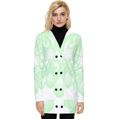 Floral Pattern T- Shirt Beautiful And Artistic Light Green Flower T- Shirt Button Up Hooded Coat  by maxcute