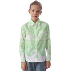 Floral Pattern T- Shirt Beautiful And Artistic Light Green Flower T- Shirt Kids  Long Sleeve Shirt by maxcute