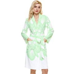 Floral Pattern T- Shirt Beautiful And Artistic Light Green Flower T- Shirt Long Sleeve Velour Robe by maxcute