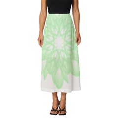 Floral Pattern T- Shirt Beautiful And Artistic Light Green Flower T- Shirt Classic Midi Chiffon Skirt