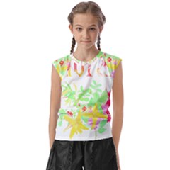 Floral Pattern T- Shirt Floral T- Shirt Kids  Raglan Cap Sleeve Tee by maxcute