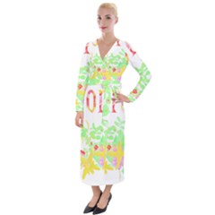 Floral Pattern T- Shirt Floral T- Shirt Velvet Maxi Wrap Dress by maxcute