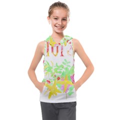 Floral Pattern T- Shirt Floral T- Shirt Kids  Sleeveless Hoodie by maxcute