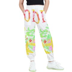 Floral Pattern T- Shirt Floral T- Shirt Kids  Elastic Waist Pants by maxcute