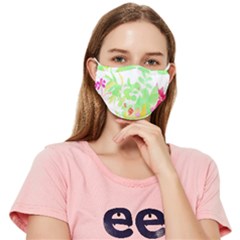 Floral Pattern T- Shirt Floral T- Shirt Fitted Cloth Face Mask (adult)