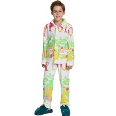 Floral Pattern T- Shirt Floral T- Shirt Kids  Long Sleeve Velvet Pajamas Set