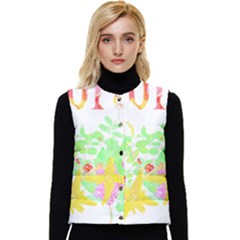 Floral Pattern T- Shirt Floral T- Shirt Women s Short Button Up Puffer Vest by maxcute