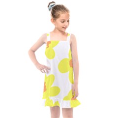 Floral Pattern T- Shirt Yellow Flowers T- Shirt Kids  Overall Dress by maxcute