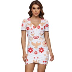 Floral T- Shirt Bloom I I T- Shirt Low Cut Cap Sleeve Mini Dress by maxcute