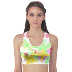 Floral T- Shirt Floral 4 Sports Bra by maxcute