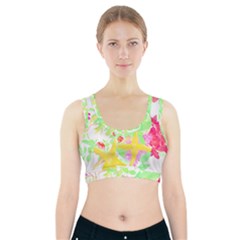 Floral T- Shirt Floral 4 Sports Bra With Pocket by maxcute