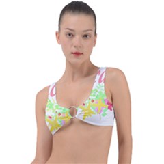 Floral T- Shirt Floral 4 Ring Detail Bikini Top by maxcute