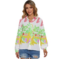 Floral T- Shirt Floral 4 Women s Long Sleeve Button Down Shirt