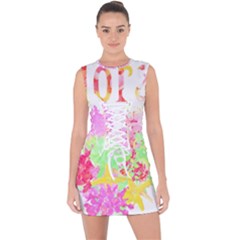 Floral T- Shirt Floral T- Shirt Lace Up Front Bodycon Dress by maxcute