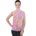 Flower Bouquet T- Shirt Tissue Paper Flower Bouquet T- Shirt Mock Neck Chiffon Sleeveless Top View1