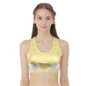 Flower Design T- Shirt Beautiful And Artistic Golden Flower T- Shirt Sports Bra with Border View1