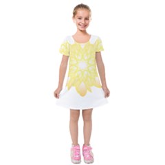 Flower Design T- Shirt Beautiful And Artistic Golden Flower T- Shirt Kids  Short Sleeve Velvet Dress by maxcute