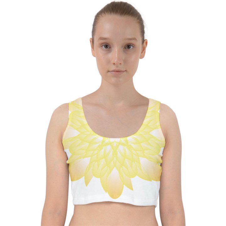 Flower Design T- Shirt Beautiful And Artistic Golden Flower T- Shirt Velvet Racer Back Crop Top