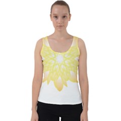 Flower Design T- Shirt Beautiful And Artistic Golden Flower T- Shirt Velvet Tank Top by maxcute