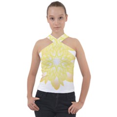 Flower Design T- Shirt Beautiful And Artistic Golden Flower T- Shirt Cross Neck Velour Top by maxcute