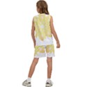 Flower Design T- Shirt Beautiful And Artistic Golden Flower T- Shirt Kids  Basketball Mesh Set View4