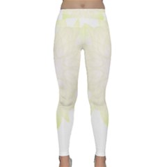 Flower Design T- Shirt Beautiful White And Yellow Artistic Flower T- Shirt Classic Yoga Leggings by maxcute