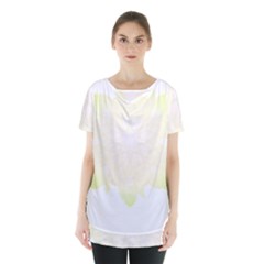 Flower Design T- Shirt Beautiful White And Yellow Artistic Flower T- Shirt Skirt Hem Sports Top by maxcute