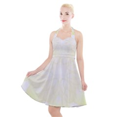 Flower Design T- Shirt Beautiful White And Yellow Artistic Flower T- Shirt Halter Party Swing Dress  by maxcute