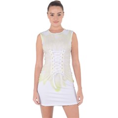 Flower Design T- Shirt Beautiful White And Yellow Artistic Flower T- Shirt Lace Up Front Bodycon Dress by maxcute