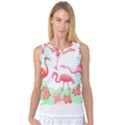 Flower Flamingo T- Shirt Floral Birds Flower Flamingo T- Shirt Women s Basketball Tank Top View1