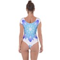 Flower Illustration T- Shirt Beautiful And Artistic Blue Flower T- Shirt Short Sleeve Leotard  View2