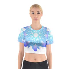 Flower Illustration T- Shirt Beautiful And Artistic Blue Flower T- Shirt Cotton Crop Top by maxcute