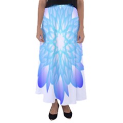 Flower Illustration T- Shirt Beautiful And Artistic Blue Flower T- Shirt Flared Maxi Skirt by maxcute