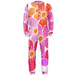 Flower Illustration T- Shirtcolorful Blooming Flower, Blooms, Floral Pattern T- Shirt Onepiece Jumpsuit (men) by maxcute