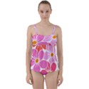 Flower Illustration T- Shirtcolorful Blooming Flower, Blooms, Floral Pattern T- Shirt Twist Front Tankini Set View1