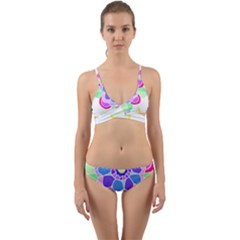 Flower Illustration T- Shirtflower T- Shirt Wrap Around Bikini Set by maxcute