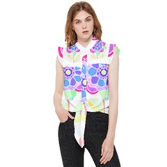 Flower Illustration T- Shirtflower T- Shirt Frill Detail Shirt by maxcute