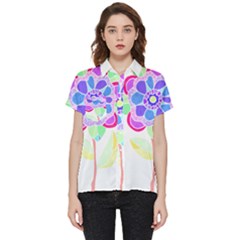 Flower Illustration T- Shirtflower T- Shirt Short Sleeve Pocket Shirt by maxcute