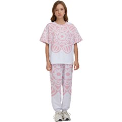 Flower Mandala T- Shirt Flower Mandala T- Shirt Kids  Tee And Pants Sports Set